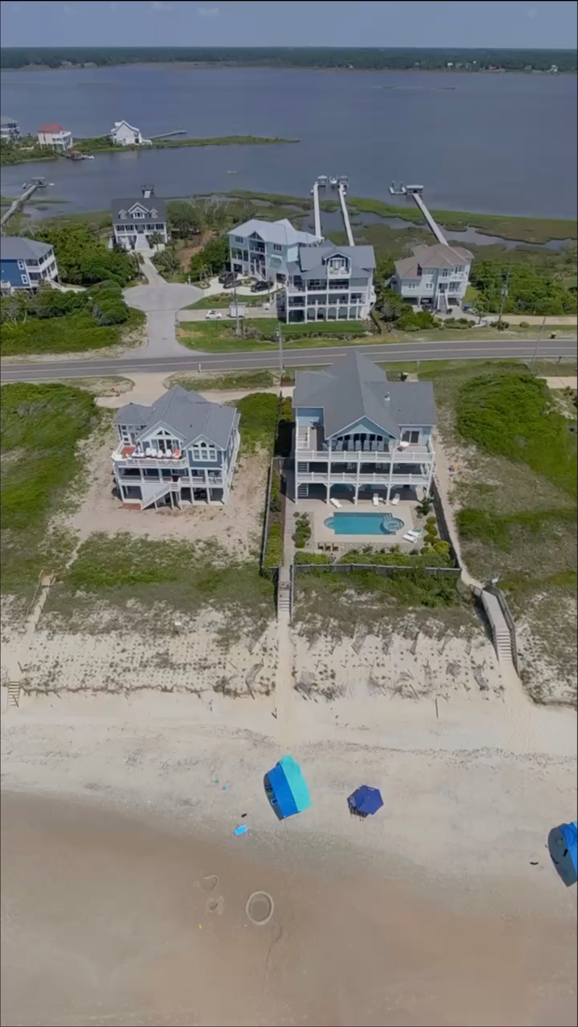 Beachfront houses on the North Carolina coast