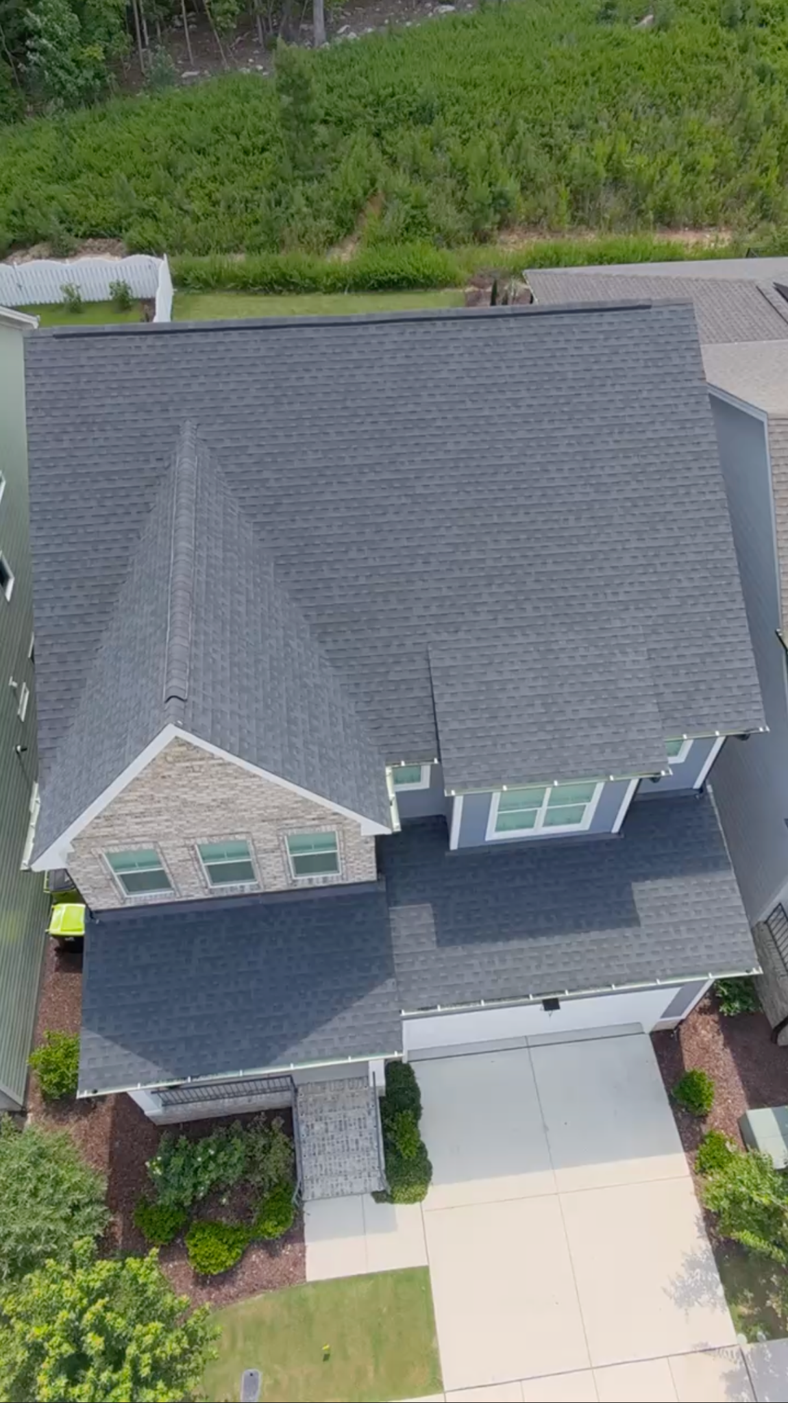 Detailed roof inspection from above